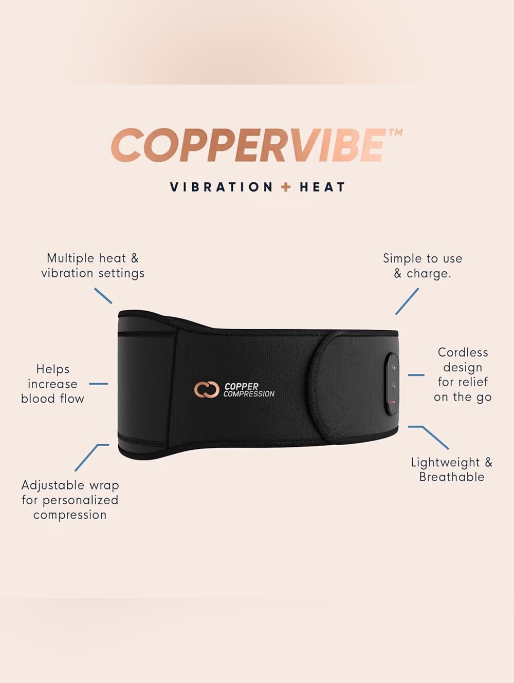 Copper Compression CopperVibe Back Wrap - Picture 5 of 6